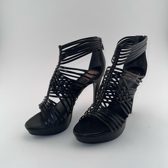 BNIB Pour La Victoire Aurora Black Platform Gladiator Sandal Heels Size 8.5 - Picture 2 of 8